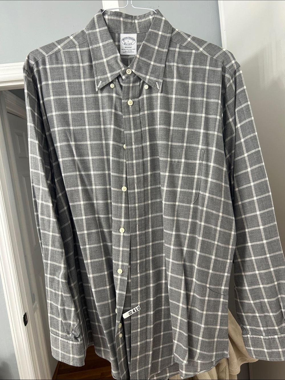 Brooks Brothers Gray Windowpane Button-Down Shirt